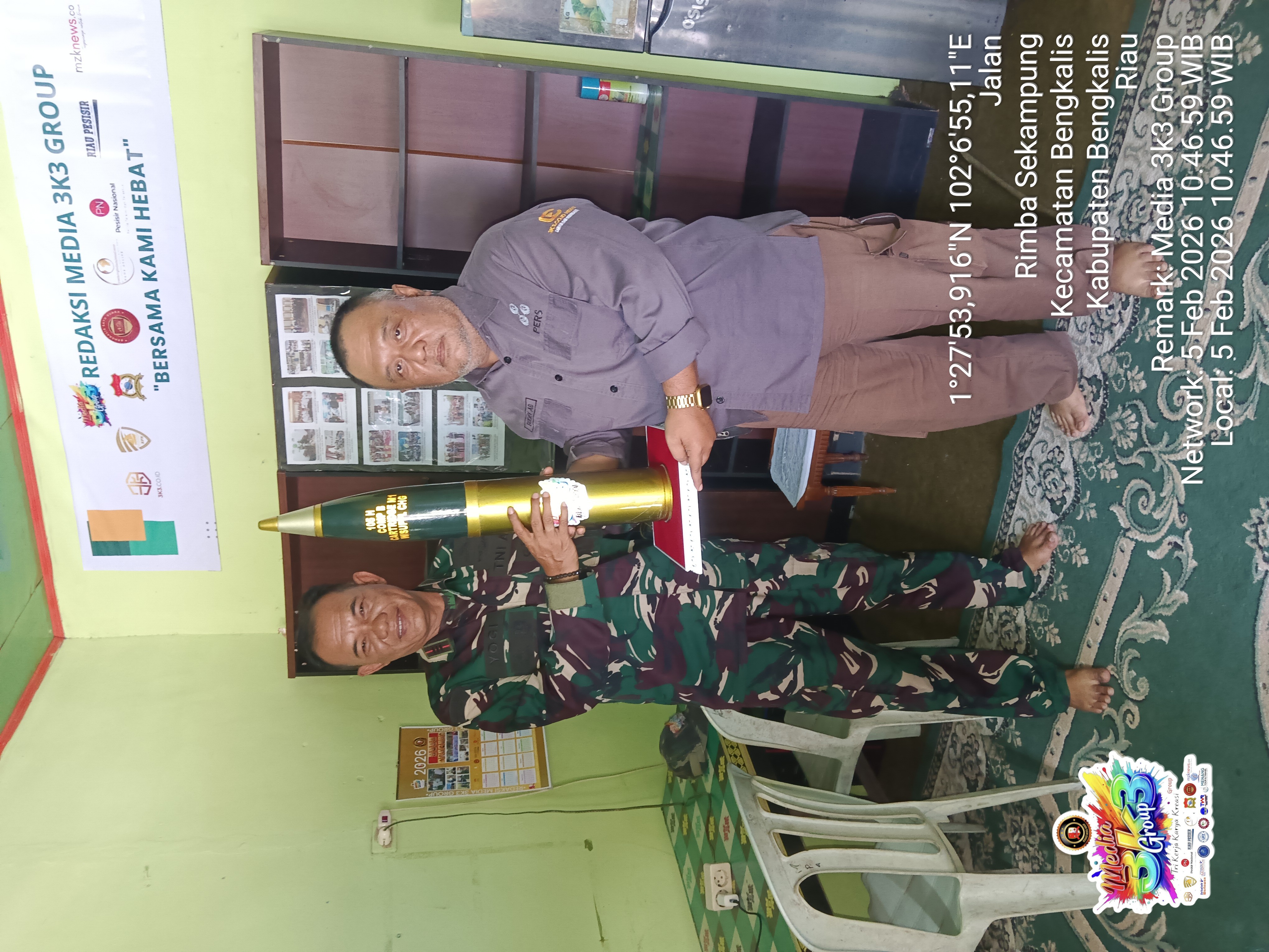 Media 3k3 Group Terima Apresiasi Dari Koramil 01/Bkls