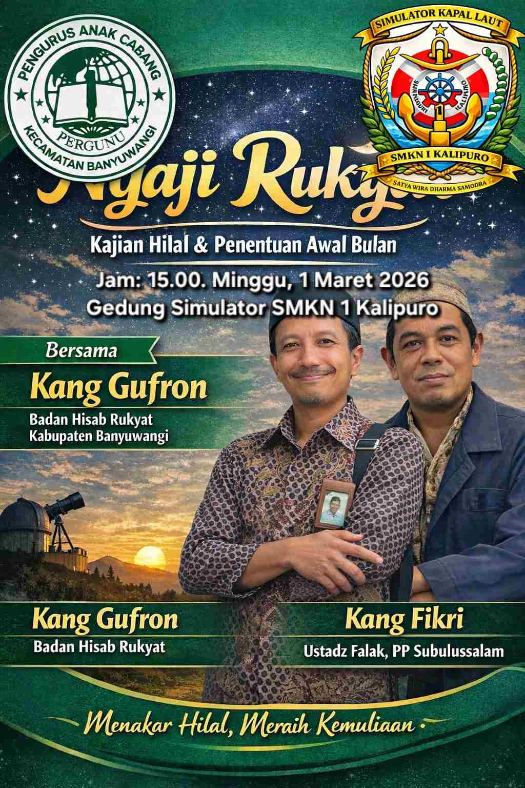 Ngaji Rukyat PERGUNU Sinau Khilafiyah Awal Bulan di SMKN Pelayaran Kalipuro dan Praktek di Alas Purw _IMG_000000_00000083.jpg