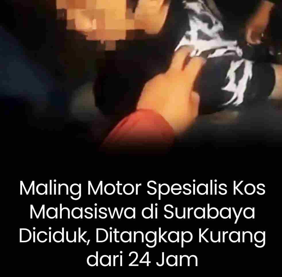 Maling Motor Spesialis Kos Mahasiswa di Wonocolo Surabaya Ditangkap Polisi