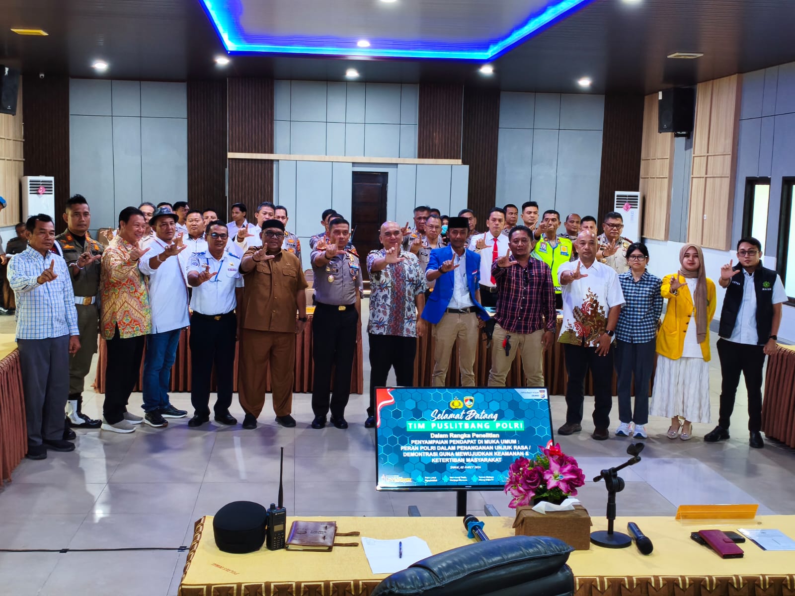 POLRES DUMAI TERIMA TIM PUSLITBANG POLRI DALAM PENELITIAN PERAN POLRI MENANGANI UNJUK RASA